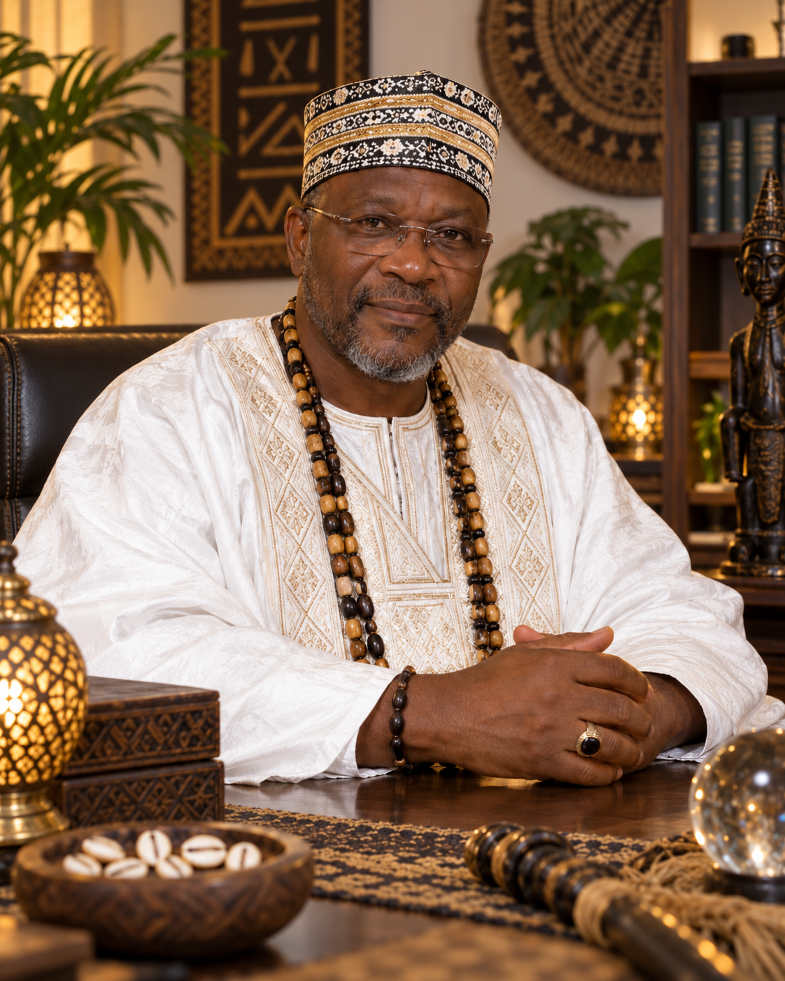 Portrait de Professeur Kanfo, grand voyant marabout africain